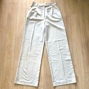 Zara High Waisted Wide Leg Pants in Oyster White Size M